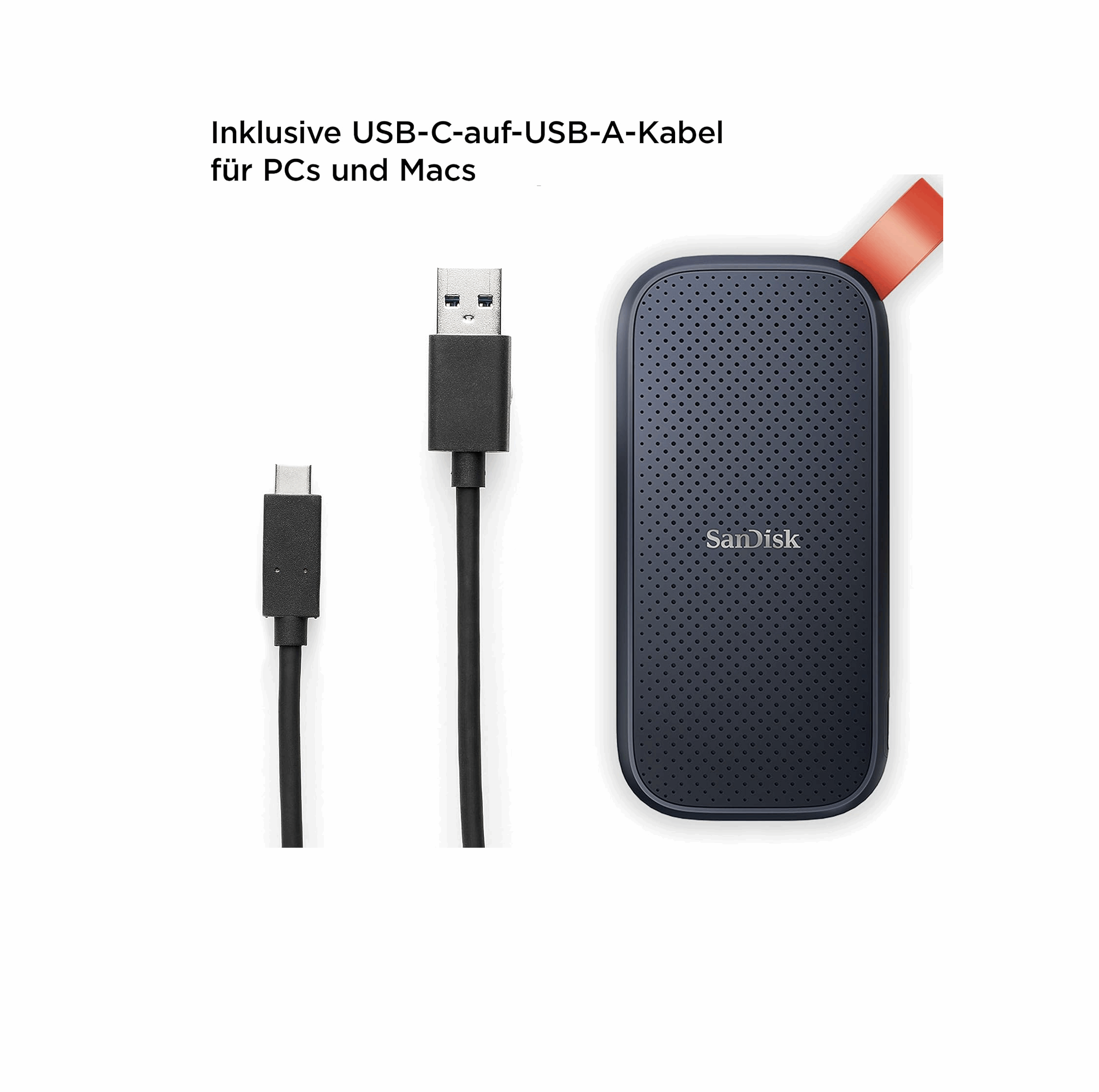 SanDisk 2TB Portable SSD - bis zu 800 MB/Sek. Lesegeschwindigkeit, USB 3.2 Gen 2