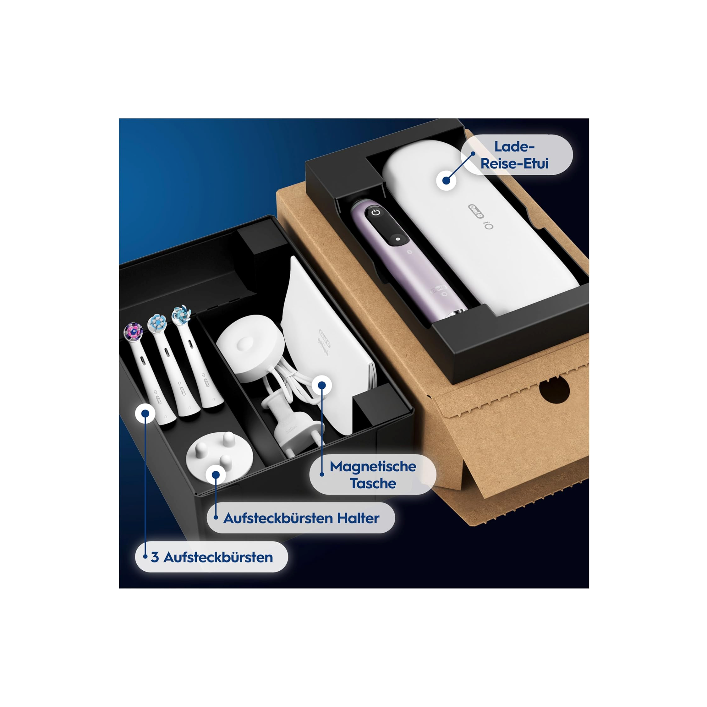 Oral-B iO Series 9 Plus Edition Electric Toothbrush/Electric Toothbrush, PLUS 3 brush heads incl. whitening, magnetic case