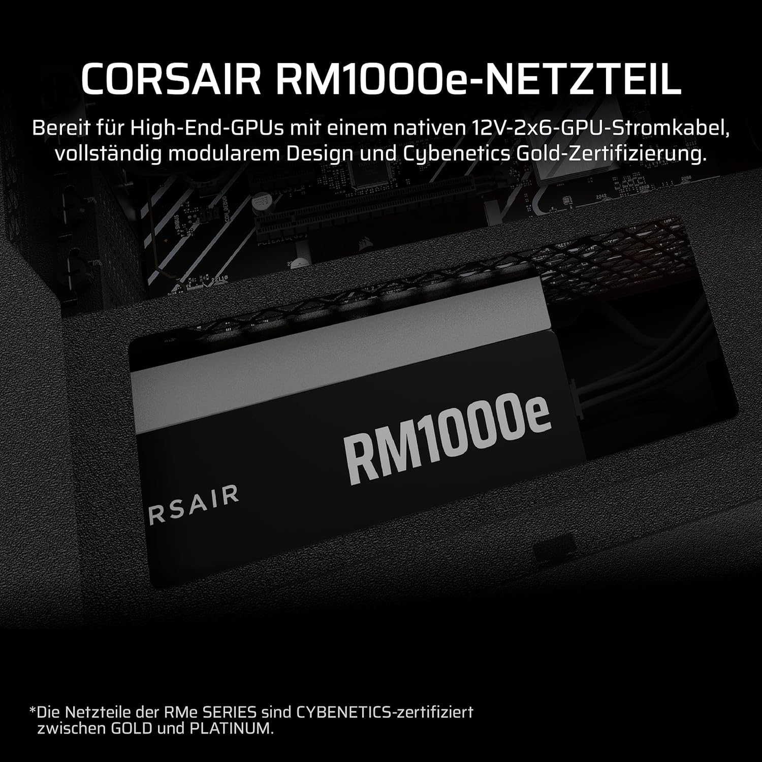 CORSAIR RMe Series 2025 RM1000e | 1000W PC Netzteil | 80 PLUS Gold | Vollmodular | ATX 3.1 & PCIe 5.1 Ready