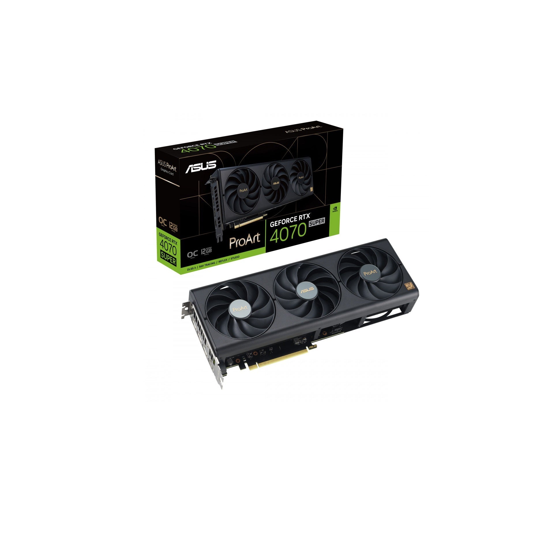 ASUS ProArt GeForce RTX 4070 SUPER 12GB - OC Edition - Grafikkarten - GeForce RTX 4070 Super - 12GB GDDR6X - PCIe 4.0 - HDMI, 3xDP - Flipping Tech