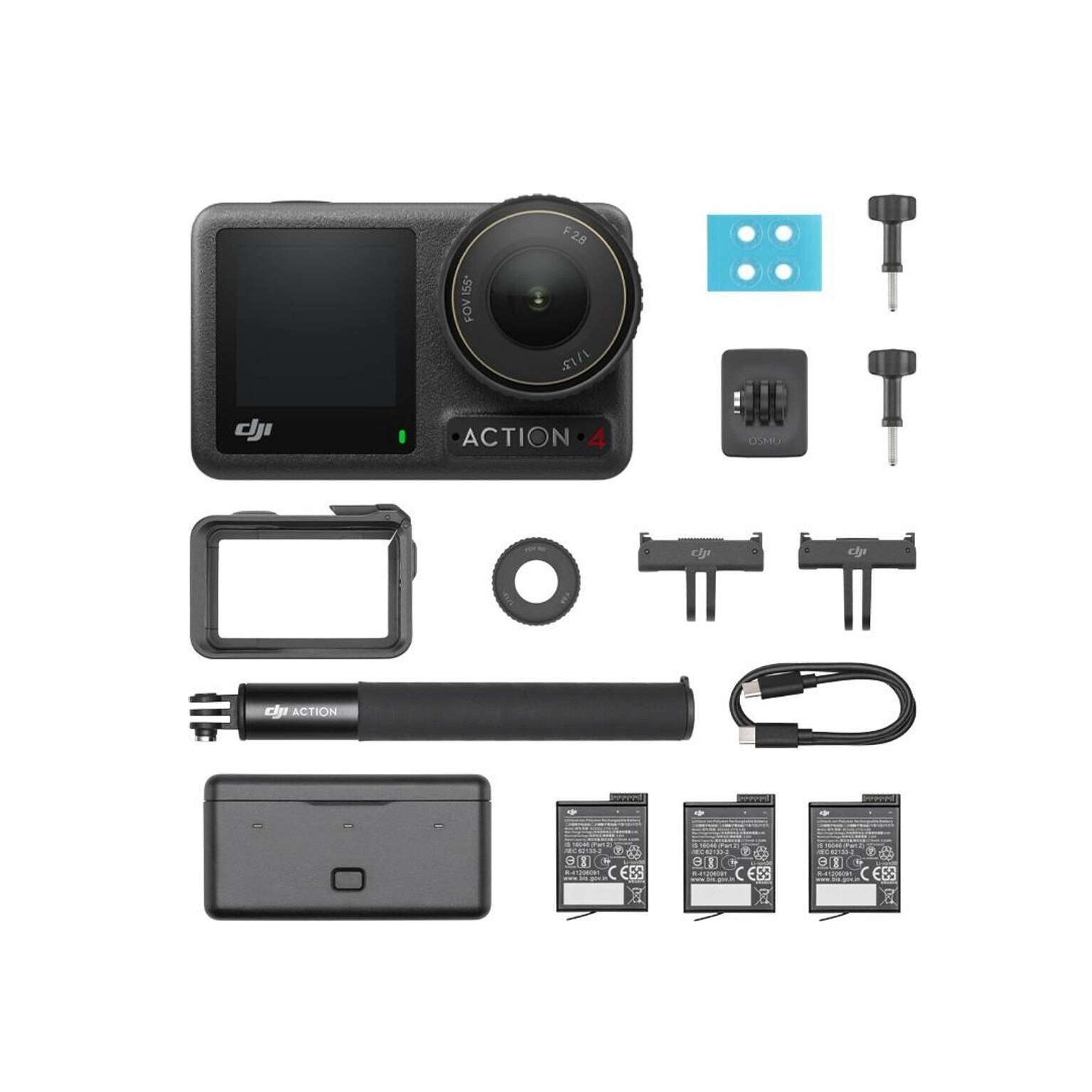 DJI OSMO Action 4 Adventure Combo Action Cam 4K, Ultra HD, WLAN, Dual-Display, Touchscreen