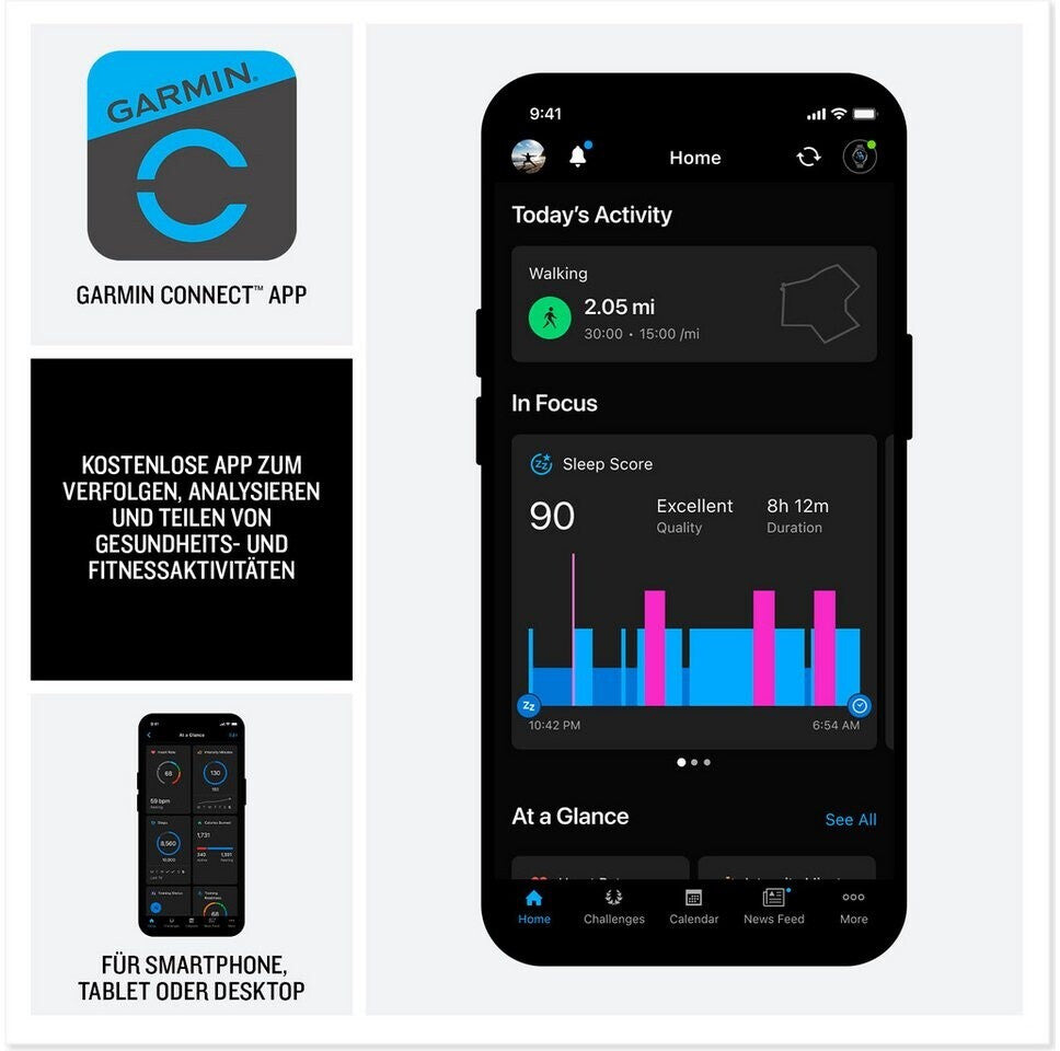 Garmin Venu 4 Fitness-Smartwatch, 1,2 Zoll AMOLED Touchdisplay Schwarz/Schiefergrau Silikon-Armband