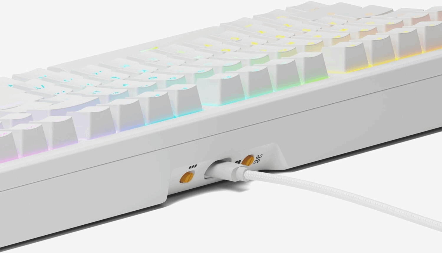 Glorious Gaming GMMK 3 HE 100 Custom Prebuilt Tastatur, weiß, mit White Fox HE Switches Kabel