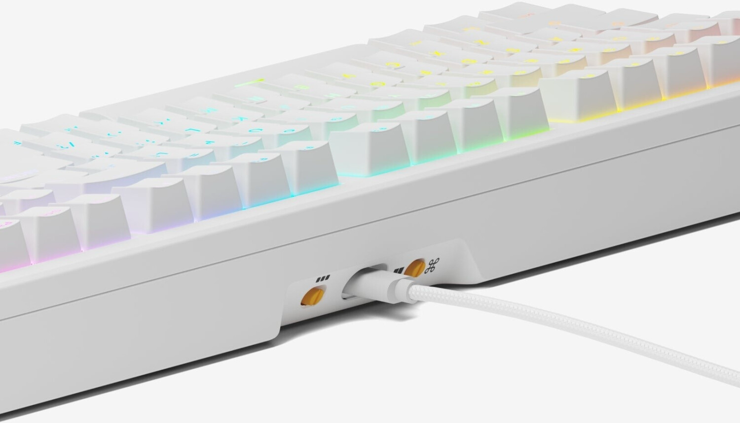 Glorious Gaming GMMK 3 HE 100 Custom Prebuilt Tastatur, weiß, mit White Fox HE Switches Kabel