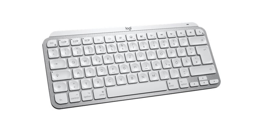 Logitech MX Keys Mini Tastatur für Mac mit deutschem Layout Seitlich