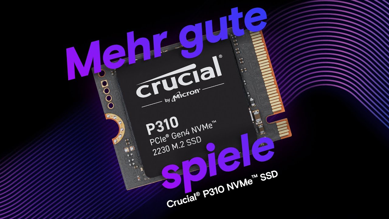 Crucial P310 PCIe Gen4 NVMe 2230 M.2 SSD intern, bis 7.100 MB/s