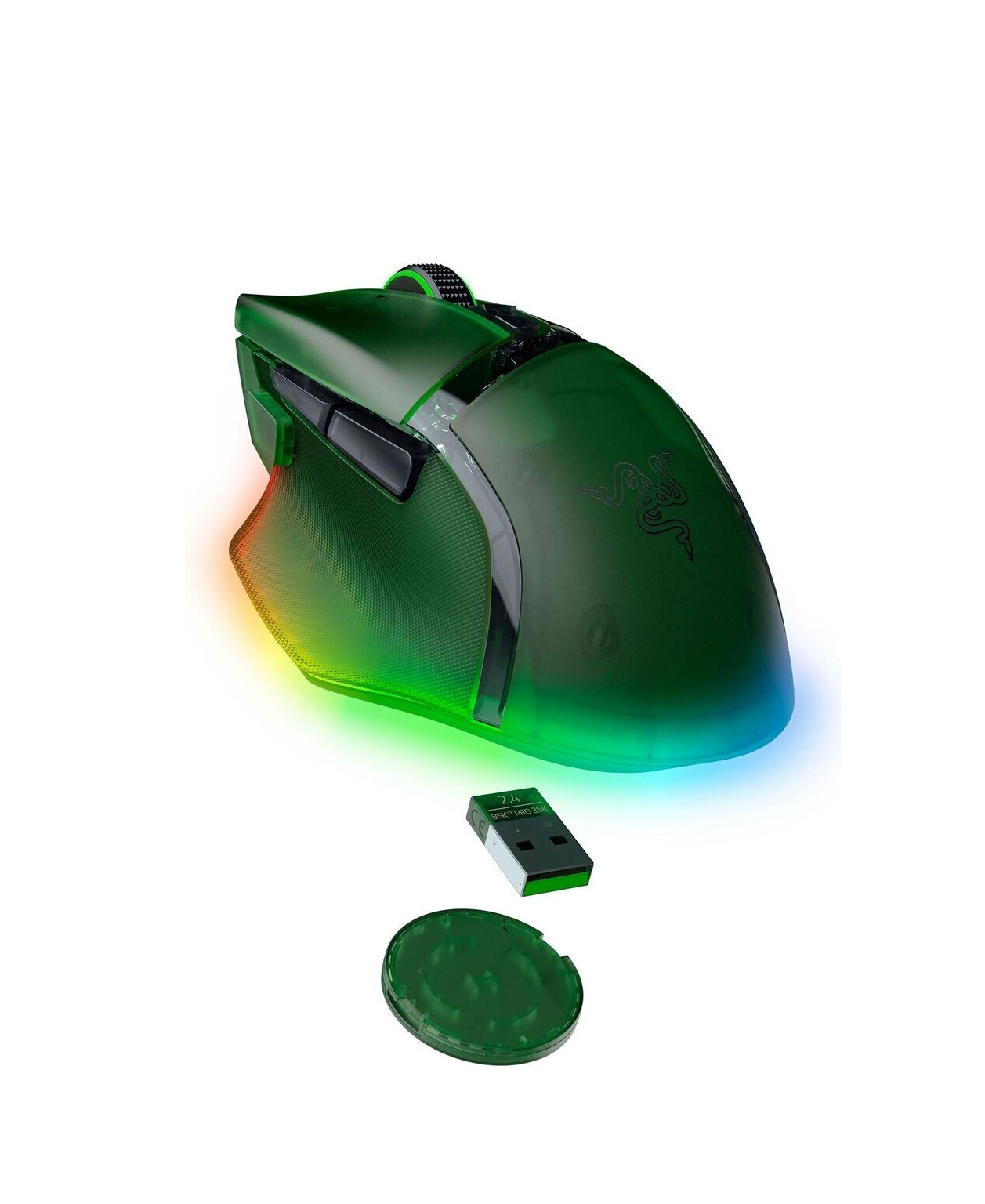 Razer Basilisk V3 Pro 35K Phantom Green Edition - kabellose ergonomische RGB-Gaming-Maus