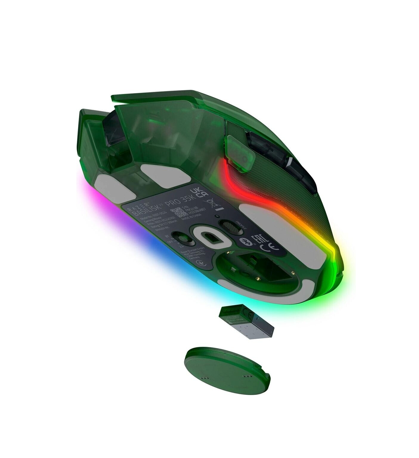 Razer Basilisk V3 Pro 35K Phantom Green Edition - kabellose ergonomische RGB-Gaming-Maus