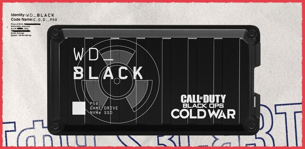 WD_BLACK P50 1TB NVMe SSD Call of Duty Edition – Seitenansicht