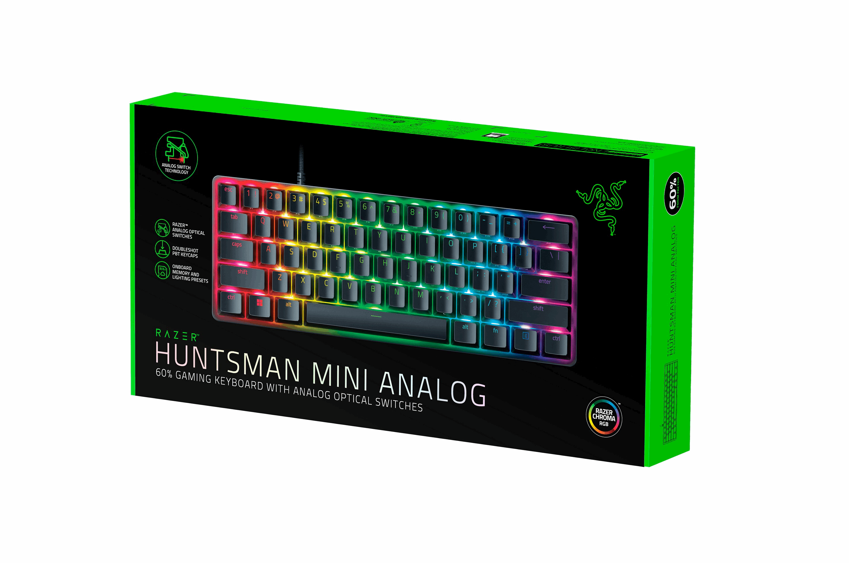 Razer Huntsman Mini Analog Gaming Tastatur - QWERTZ-Layout, 60%-Format mit analogen optischen Switches
