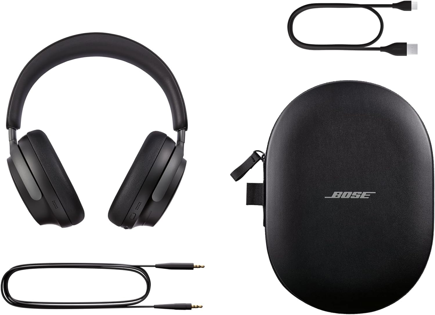 Der komplette Lieferumfang von Bose Quiet Comfort Ultra