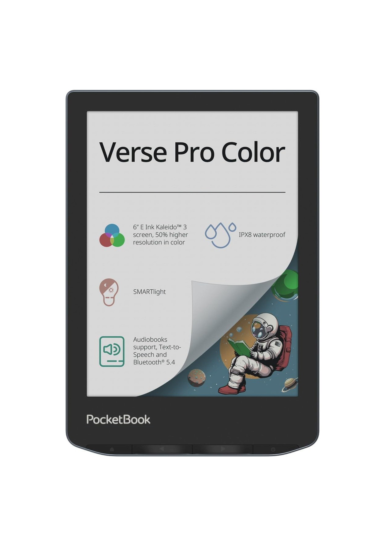 Pocketbook Verse Pro Color E-Reader, 6'' E-Ink Farbdisplay, 16 GB, Bluetooth, wasserdicht, Stormy Sea