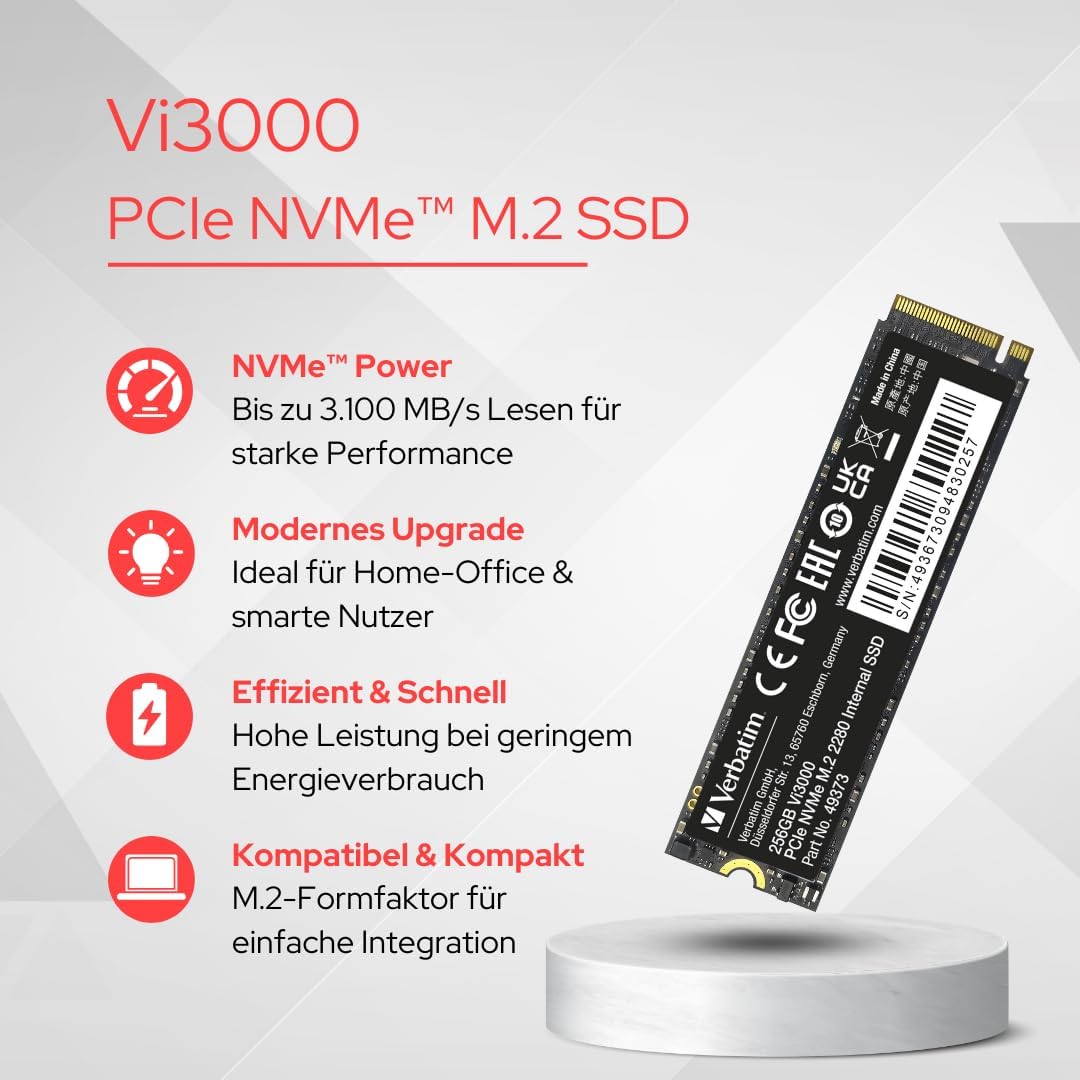 Verbatim Vi3000 SSD PCle NVMe M.2 2280 Internal SSD 1TB