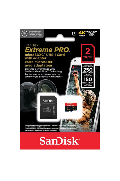 SanDisk Extreme Pro 2TB microSDXC Speicherkarte Kit 200 MB/s, Class 10, U3