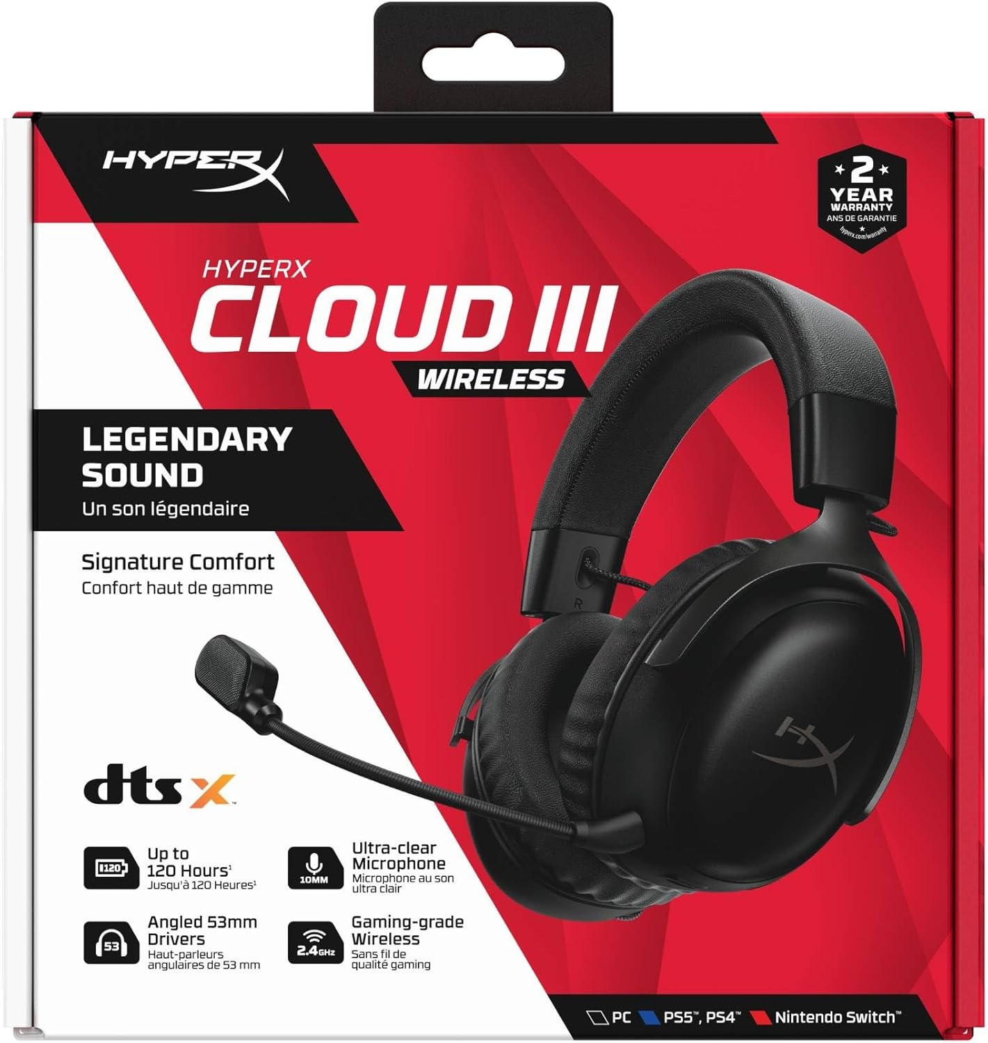 HYPERX Cloud III Wireless - Gaming Headset - ohrumschließend - 2,4 GHz - kabellos