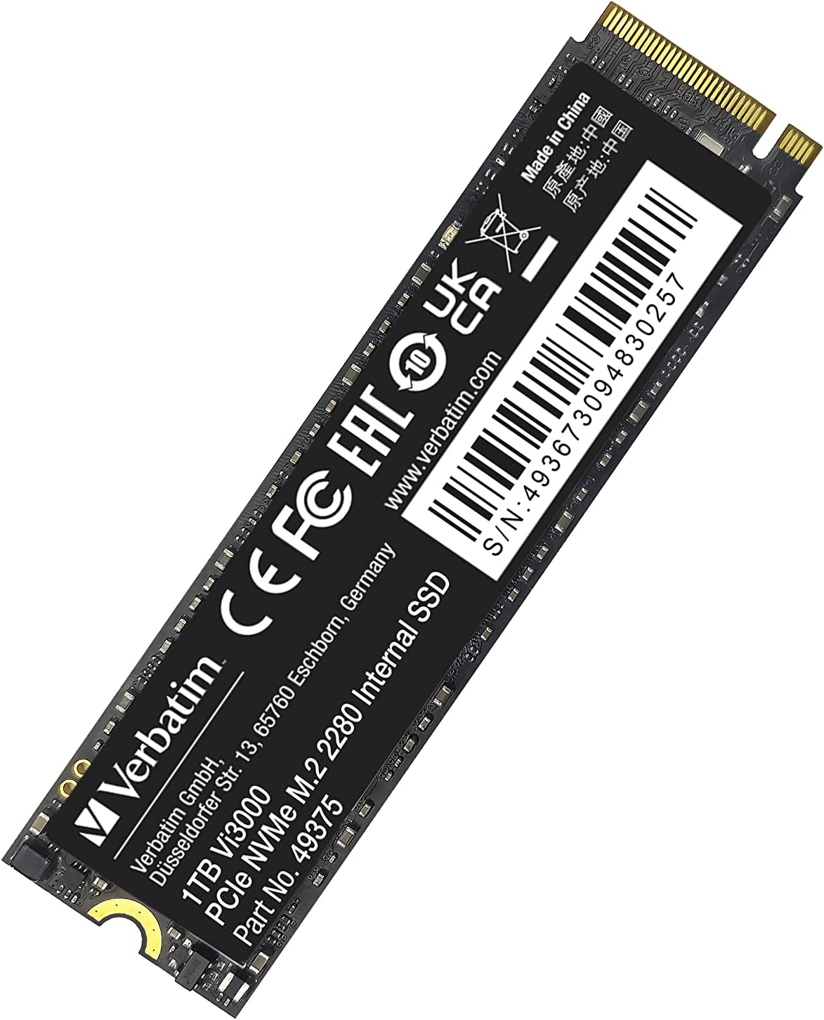 Verbatim Vi3000 SSD PCle NVMe M.2 2280 Internal SSD 1TB