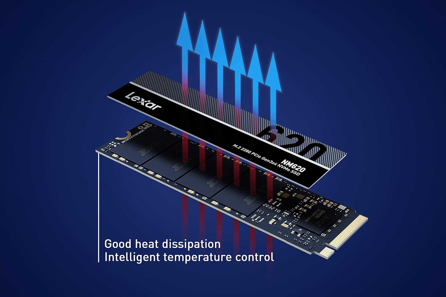 Lexar NM620 SSD 1TB, M.2 2280 PCIe Gen3x4 NVMe 1.4, intern