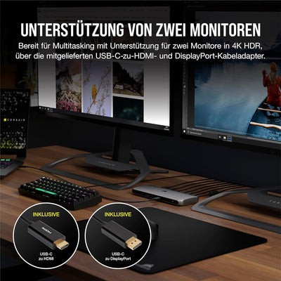 Corsair TBT200 Thunderbolt 4 Dock - Power Delivery bis 96 W - 4 ×-Anschlüsse