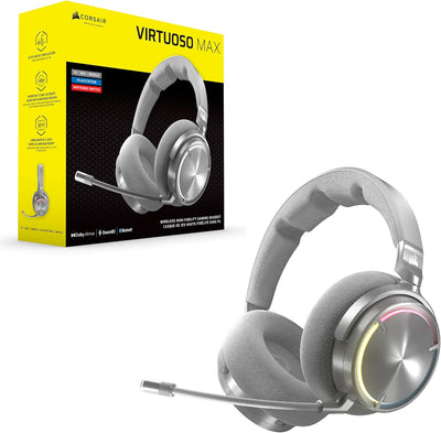 Corsair Virtuoso MAX Wireless Gaming-Headset mit Bluetooth – Dolby Atmos, SoundID, Aktive Geräuschunterdrückung