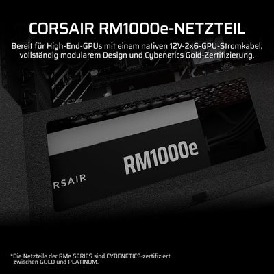 CORSAIR RMe Series 2025 RM1000e | 1000W PC Netzteil | 80 PLUS Gold | Vollmodular | ATX 3.1 & PCIe 5.1 Ready