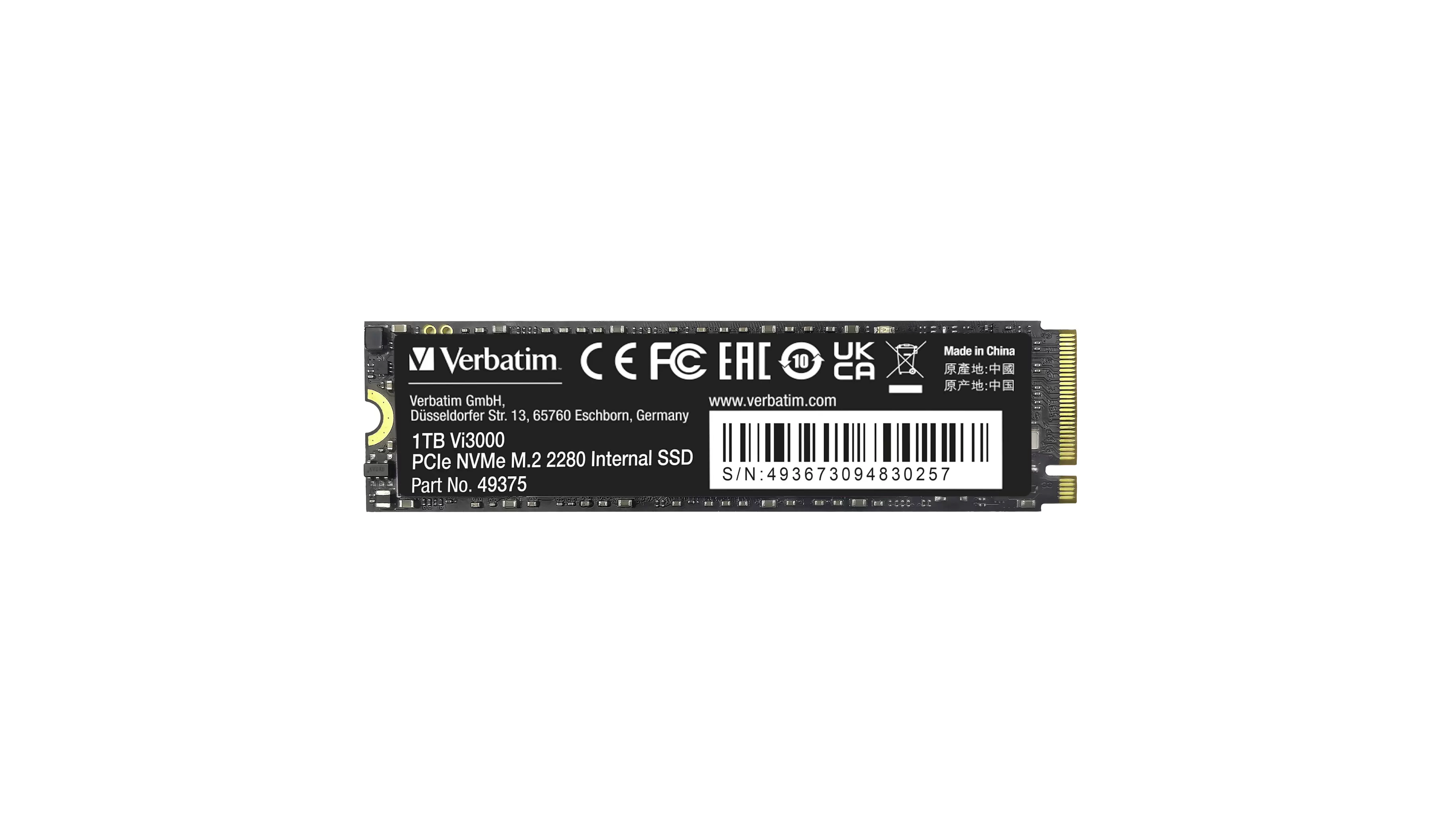 Verbatim Vi3000 SSD PCle NVMe M.2 2280 Internal SSD 1TB