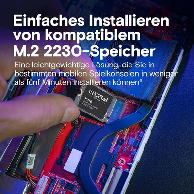 Crucial P310 PCIe Gen4 NVMe 2230 M.2 SSD intern, bis 7.100 MB/s