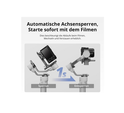 DJI RS 4 Mini Gimbal Stabilisator mit automatischen Achsensperren.