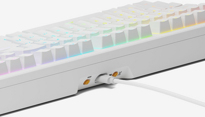 Glorious Gaming GMMK 3 HE 100 Custom Prebuilt Tastatur, weiß, mit White Fox HE Switches Kabel