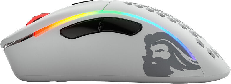 Glorious Gaming Model D- Wireless White Matte_Glorious Logo_Seitlich