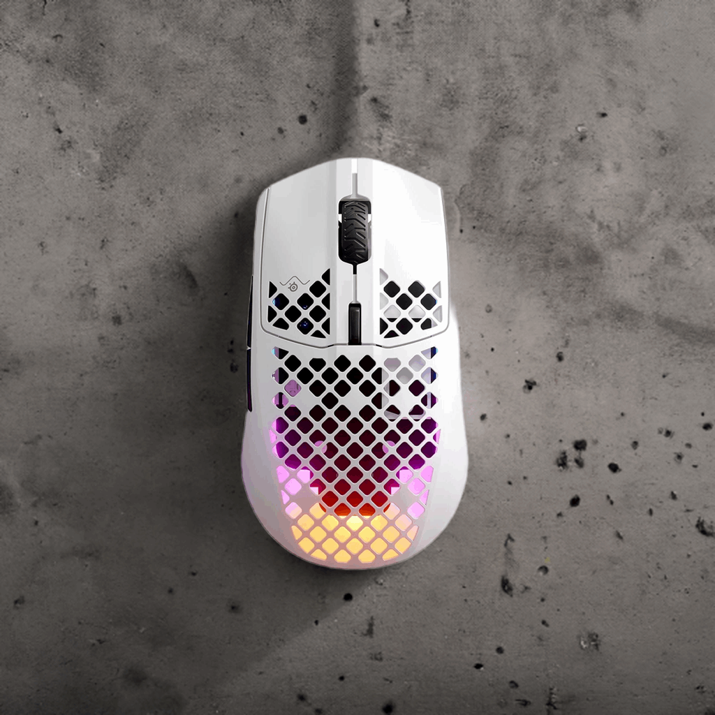 SteelSeries Aerox 3 Wireless - RGB Gaming-Mouse - Federleichtes Design - TrueMove Air-Sensor mit 18.000 DPI - Snow