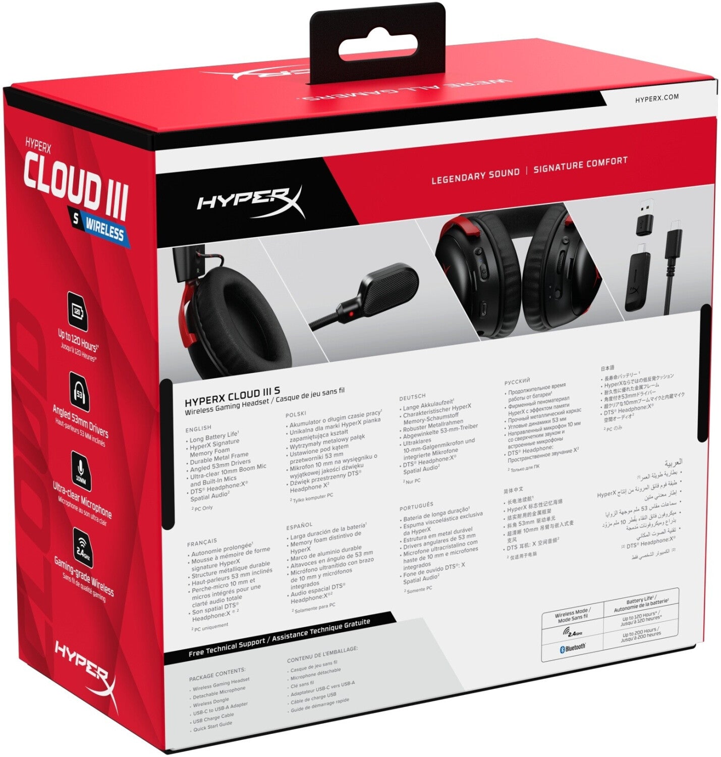 HYPERX Cloud III S Wireless - Gaming Headset - ohrumschließend - 2,4 GHz - kabellos