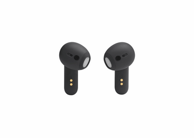 JBL Live Flex In-Ear Kopfhörer in Schwarz in der Vorderansicht.