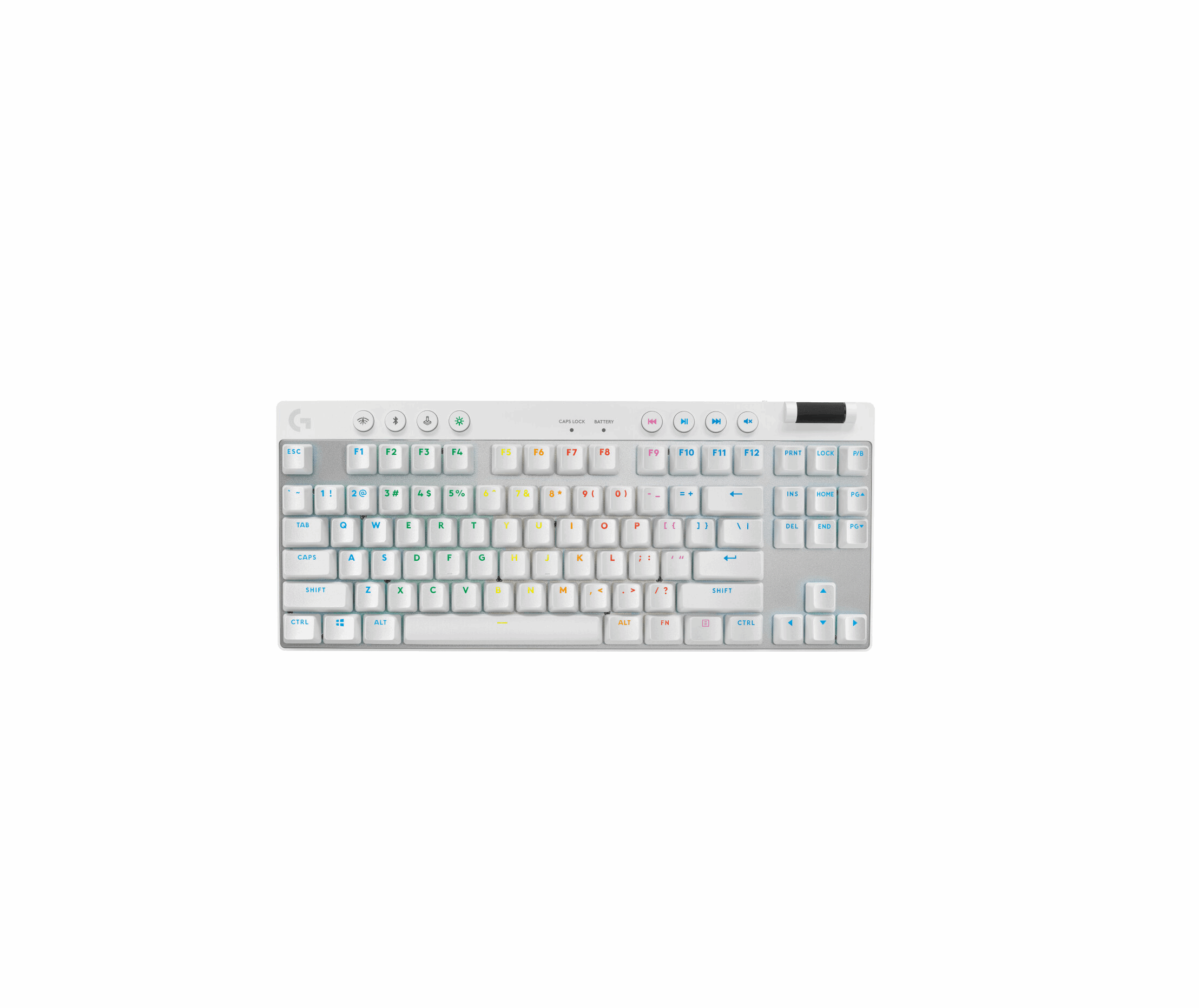 LOGITECH G Pro X TKL Lightspeed LIGHTSYNC RGB, Gaming Tastatur, Mechanisch, Logitech GX Brown, Kabellos, Weiß (DE)