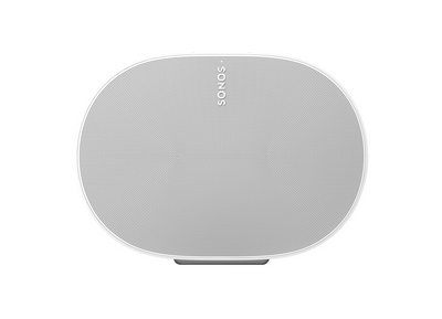 Vorderseite des weißen Sonos Era 300 Smart Speakers.