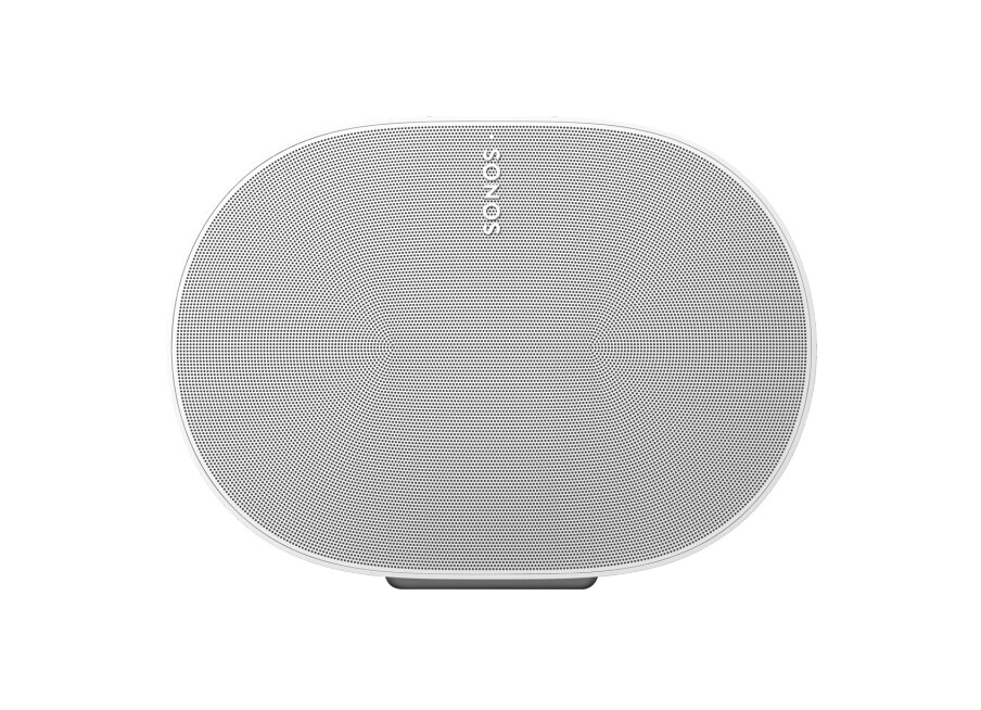 Vorderseite des weißen Sonos Era 300 Smart Speakers.