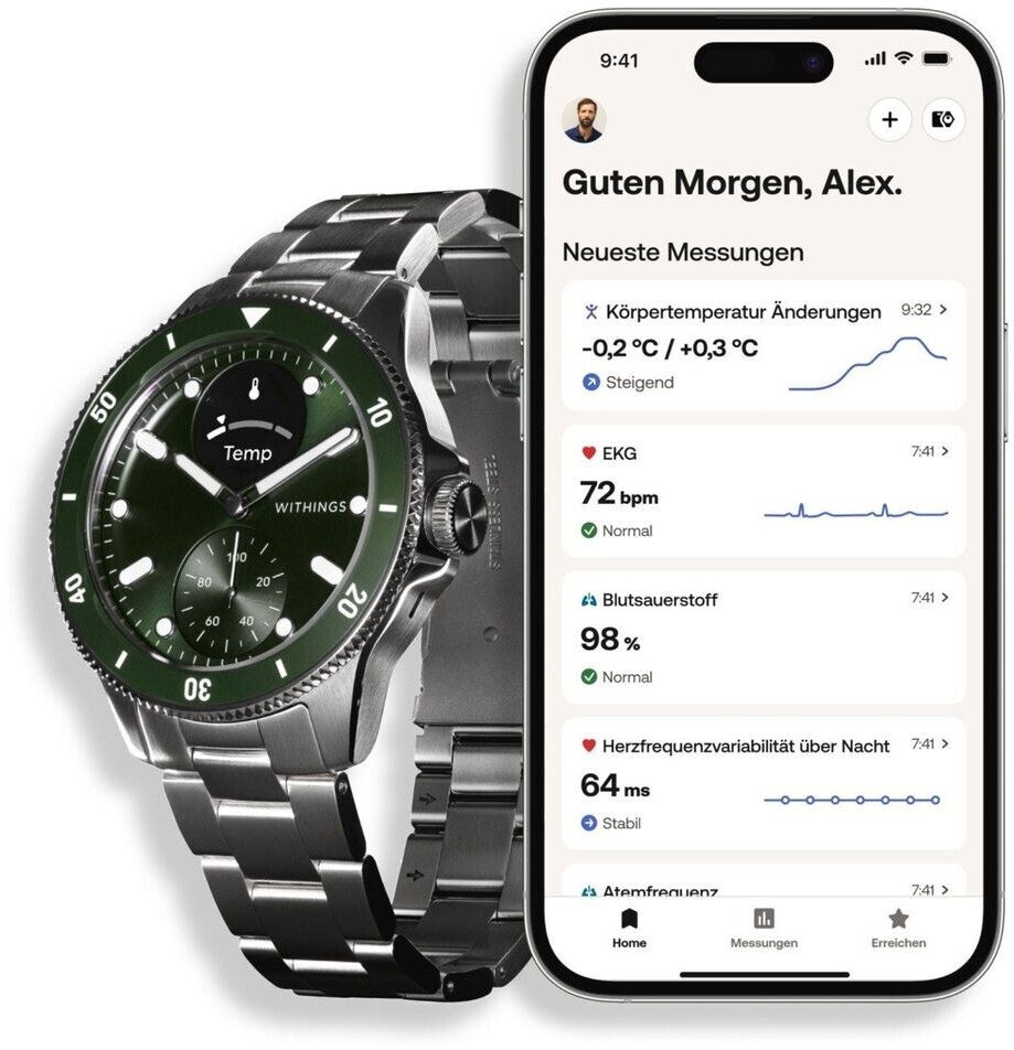Withings ScanWatch Nova – Smart Hybrid Uhr mit EKG, SpO2-Messung und Schlafapnoe-Erkennung